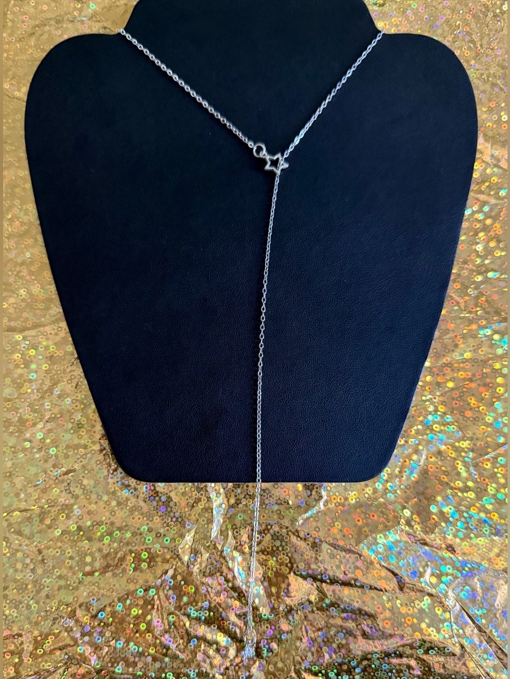 Dainty Silver Star Lariat Necklace 🌟 Celestial Y2K Drop Chain Choker